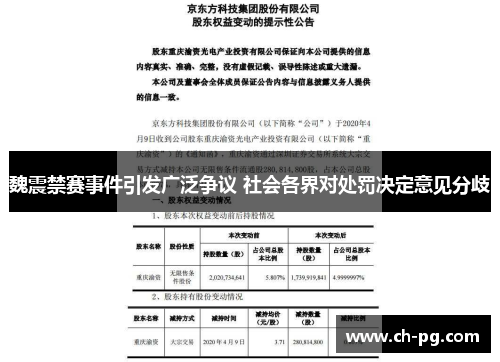 魏震禁赛事件引发广泛争议 社会各界对处罚决定意见分歧