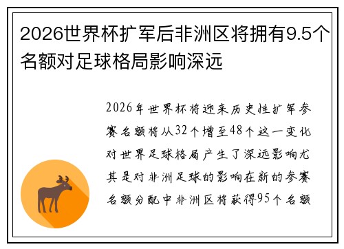 2026世界杯扩军后非洲区将拥有9.5个名额对足球格局影响深远
